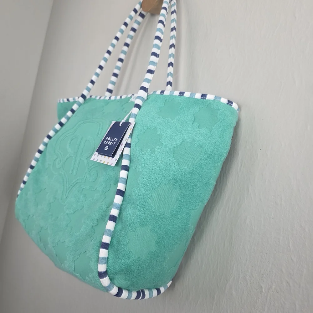 NWT Roller Rabbit Target Star Geo Terry Beach Large Tote Bag - Picture 6 of 13